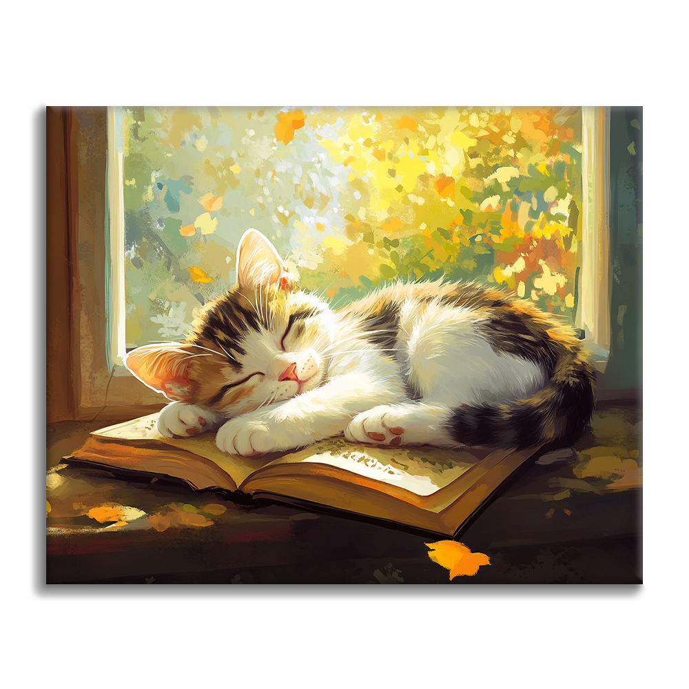 잠든 고양이 - 유화그리기