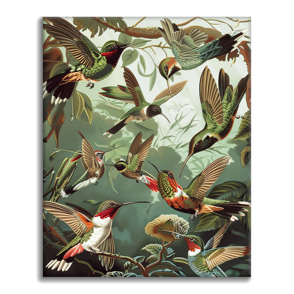 Trochilidae 벌새 - 유화그리기