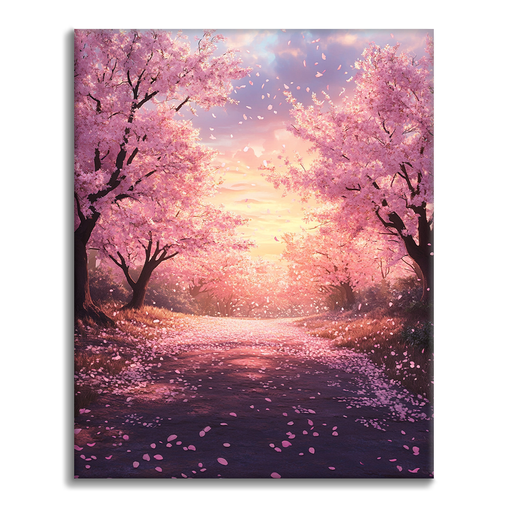 벚꽃 산책길 - 유화그리기