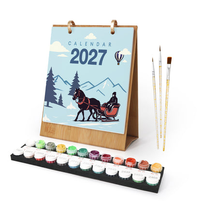 빈티지 트래블 에디션 - 2027 숫자 컬러링 데스크 캘린더