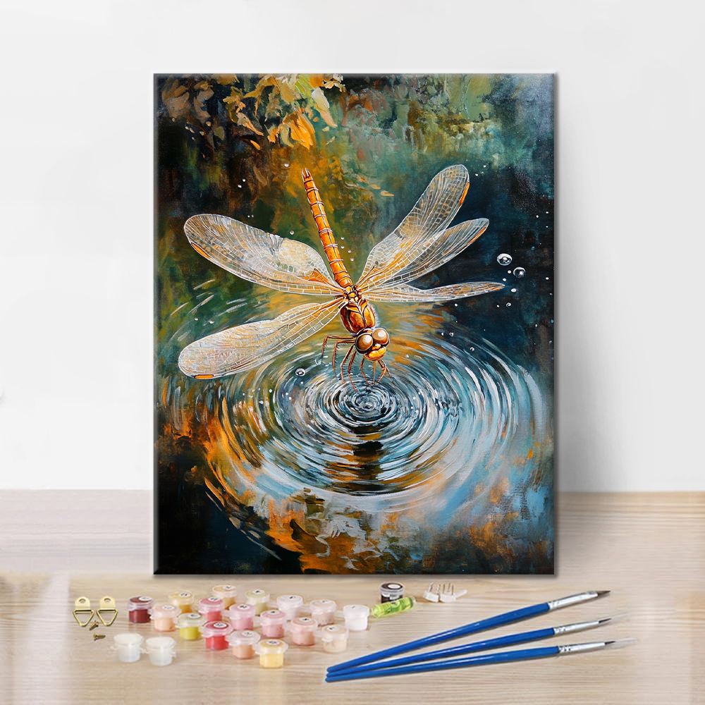 풀장의 잠자리 - 유화그리기