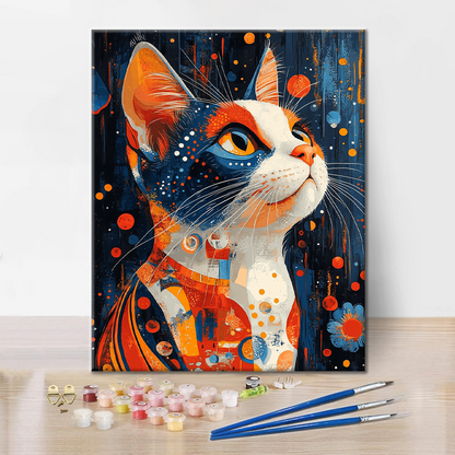 삼색 고양이 - 유화그리기