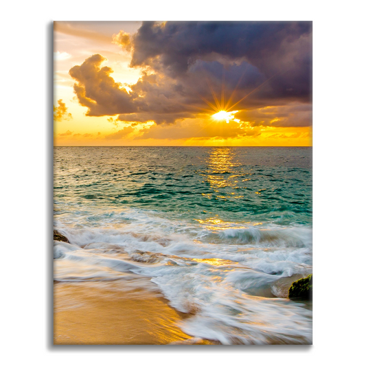 컬러풀한 해변 석양 자연 풍경 - 유화그리기