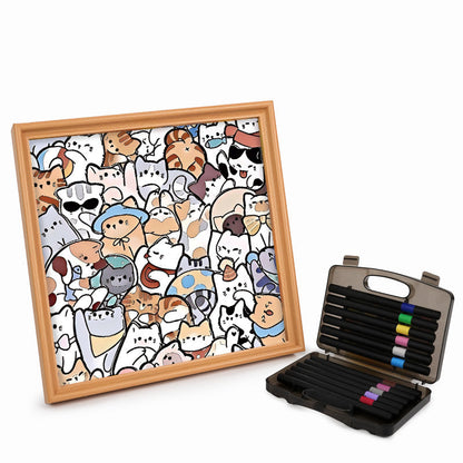느긋한 고양이 - 컬러링 퍼즐