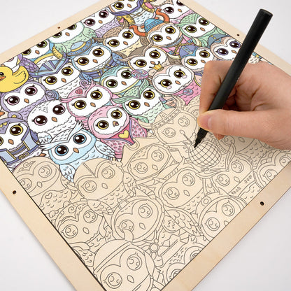 부엉이 - 컬러링 퍼즐