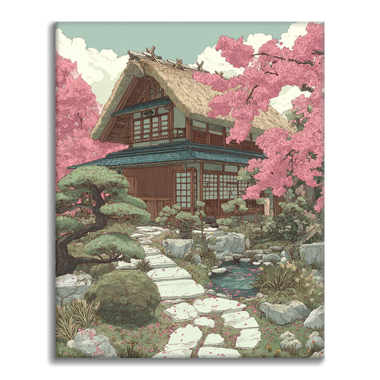 벚꽃 오솔길 - 유화그리기