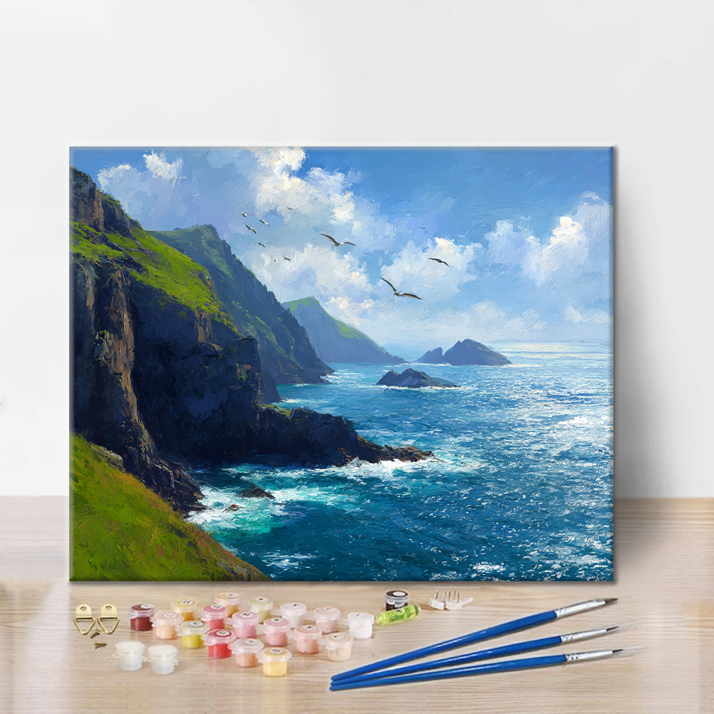 해안의 산들바람 - 유화그리기
