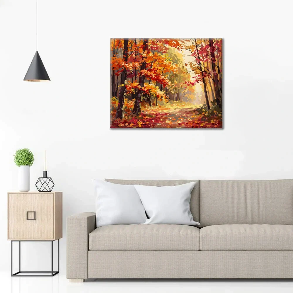 가을 오솔길 - 유화그리기