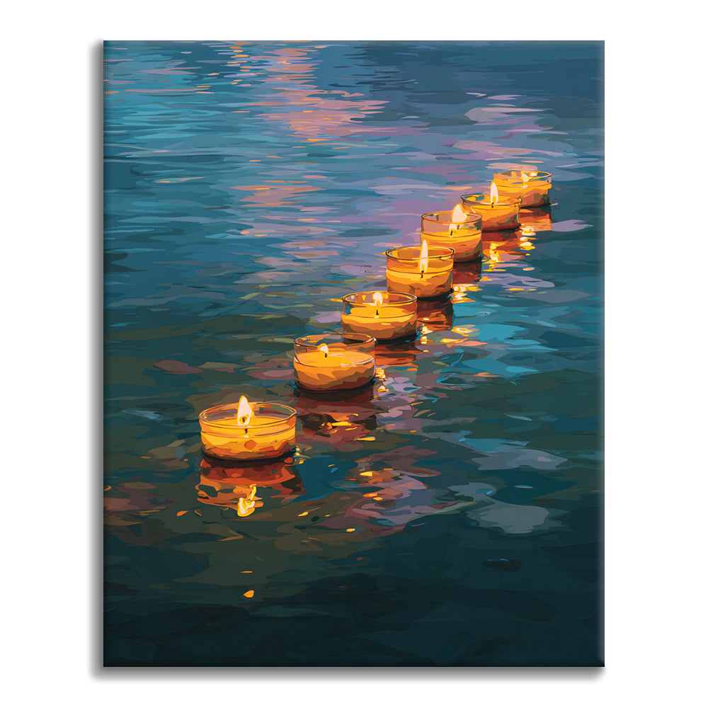 떠다니는 촛불 - 유화그리기