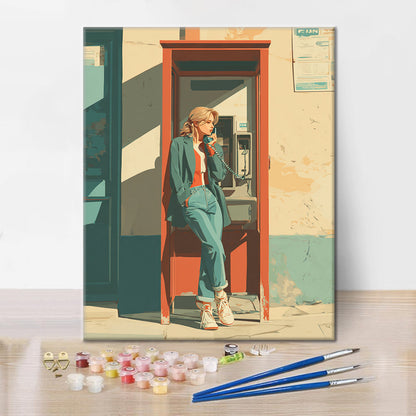 전화 부스 - 유화그리기