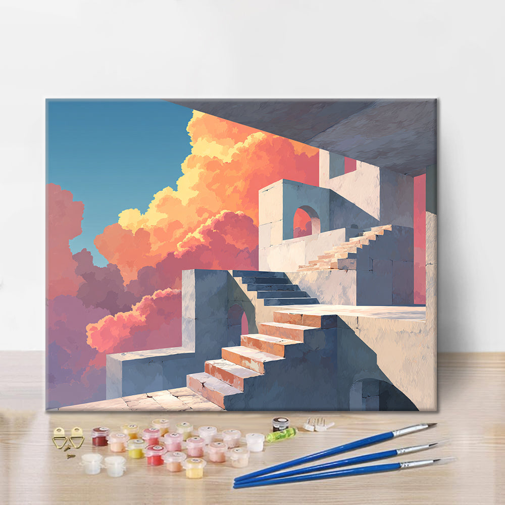 돌계단 - 유화그리기