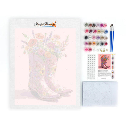 부츠와 꽃 - 유화그리기