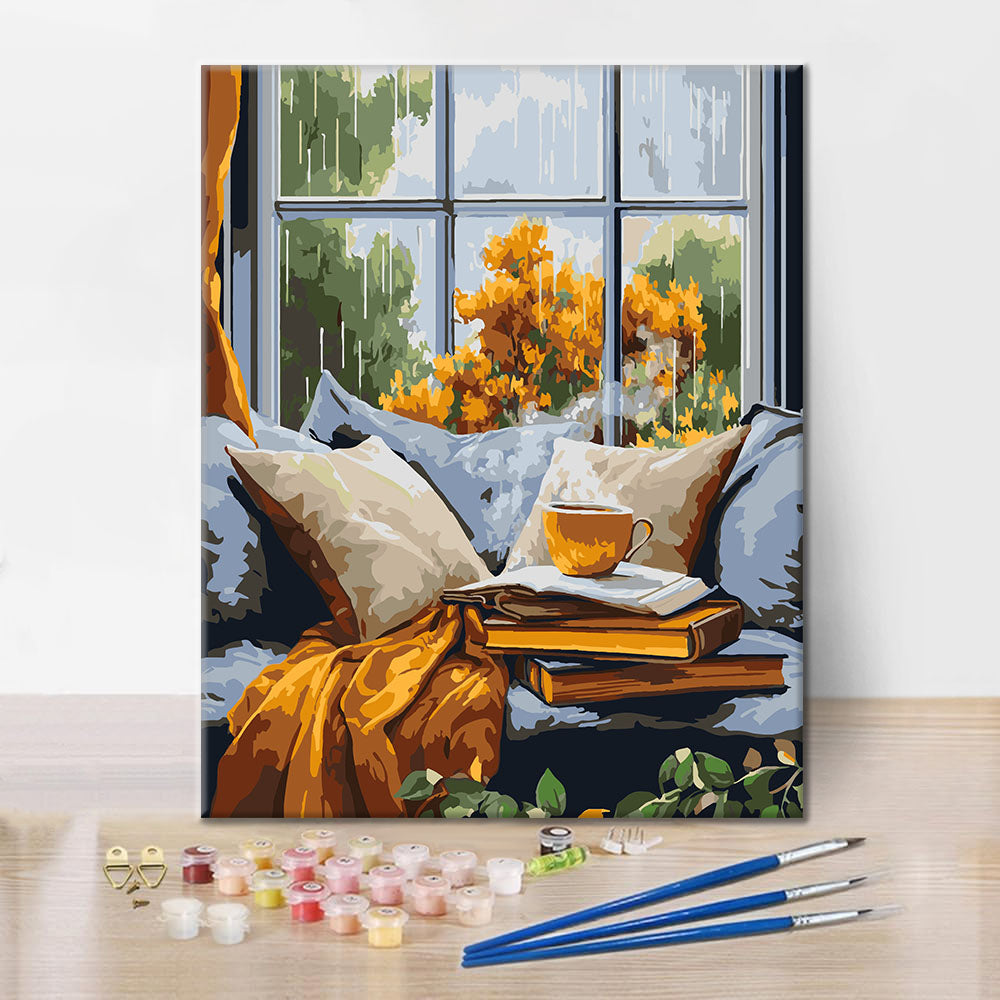 창밖의 비 오는 날 - 유화그리기