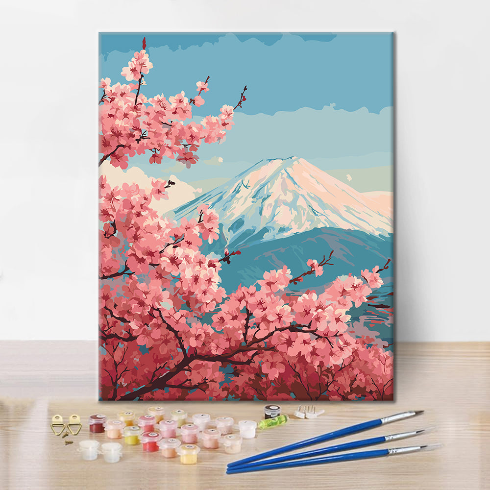 후지산의 봄 - 유화그리기