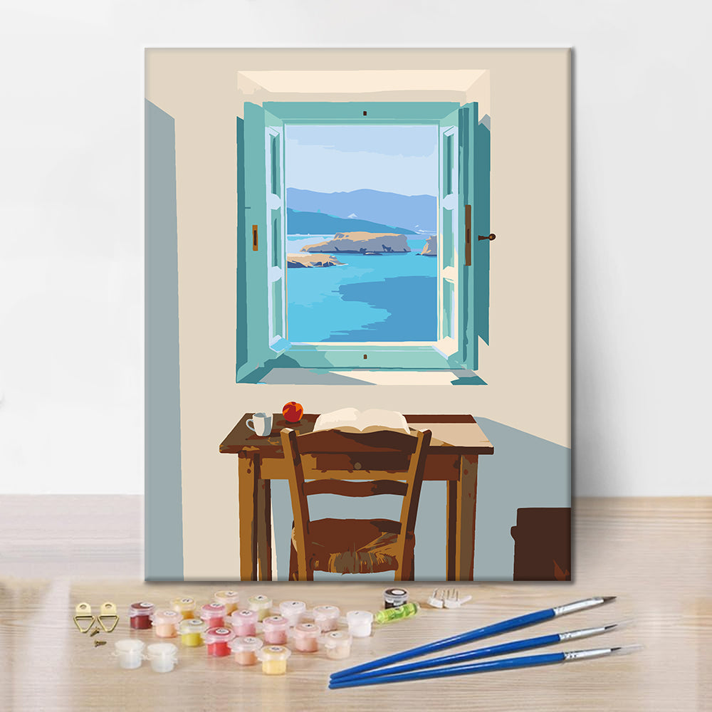 바다 풍경 그림 - 유화그리기