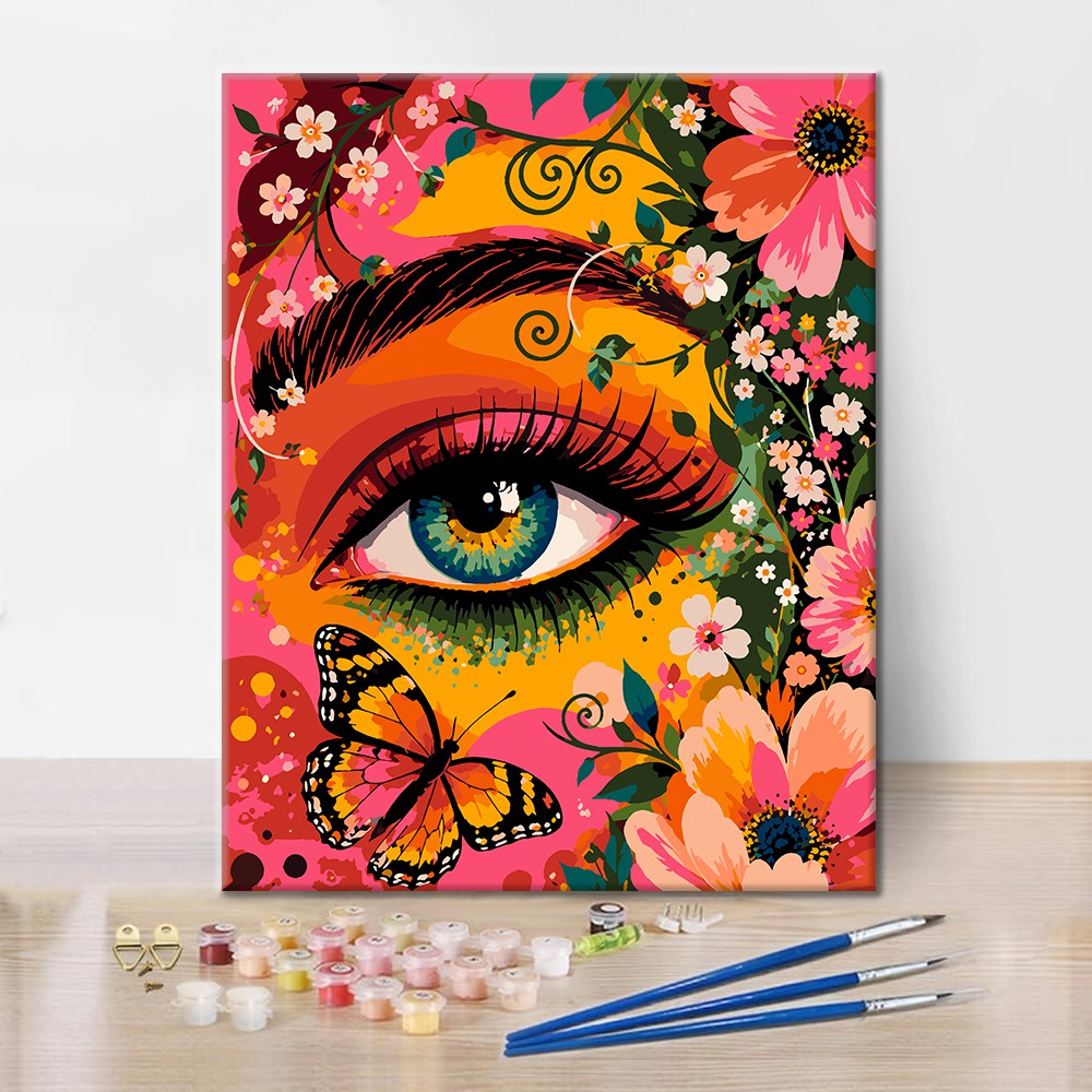 꽃 눈과 나비[유화그리기]