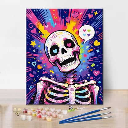 네온 러브 해골[유화그리기]