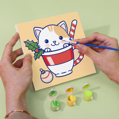 티컵 아기 고양이 - 유화그리기